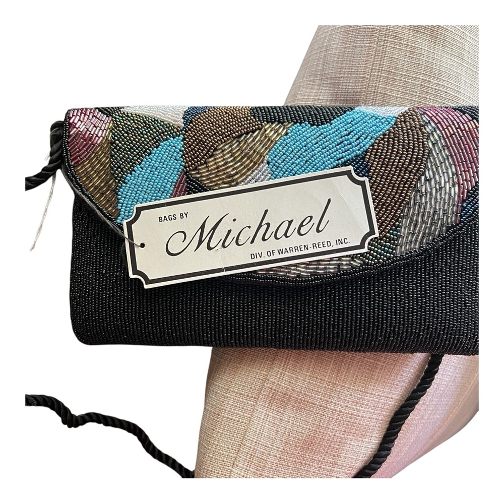 Beaded Brand New With Tags Colorful Abstract Clutch Handbag. - Picture 5 of 9